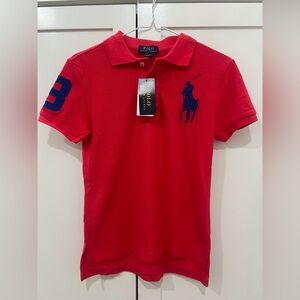 Ralph Lauren Big Boys Red Pony Cotton Mesh Polo Shirt size 10/12